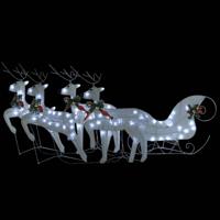 VidaXL Buitenkerstversiering rendieren en slee 100 led's wit - thumbnail