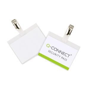 Q-CONNECT badge met clip 90 x 60 mm, doos van 25 stuks