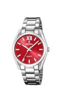 Festina F20622/B Horloge Boyfriend staal zilverkleurig-rood 37 mm - thumbnail