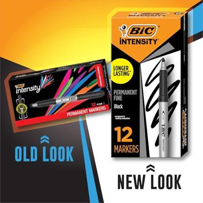Permanent marker bic intensity uf zwart | 12 stuks