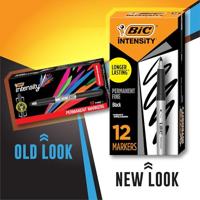 Permanent marker bic intensity uf zwart | 12 stuks - thumbnail