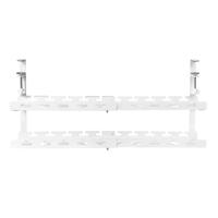 Maclean kabelopbergsysteem voor onder het bureau, max. belasting 5kg, max. 728 mm, 2 niveaus, wit, MC-102 W - thumbnail