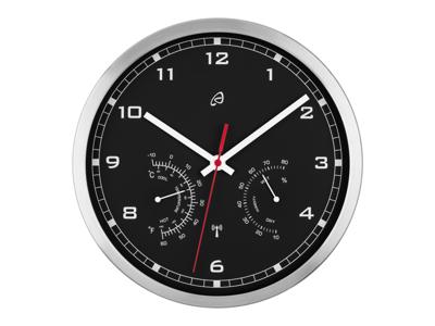 AURIOL Radiogestuurde wandklok (Zilver/zwart)