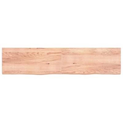 Wandschap 220x50x6 cm behandeld massief eikenhout lichtbruin