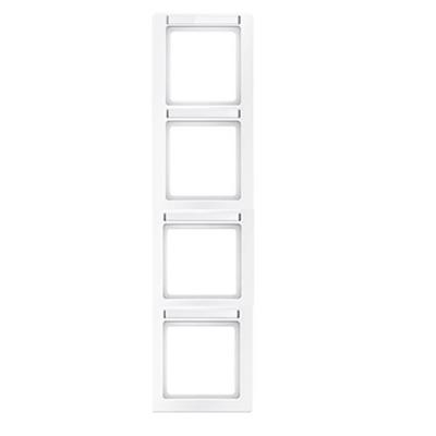 Berker Q.1 afdekraam met tekstveld 4-voudig verticaal polarwit