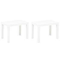 Tuinbanken 2 st kunststof wit - thumbnail