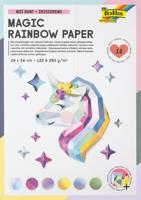 Regenboogpapier en karton folia 24x34 12vel 6tint - thumbnail