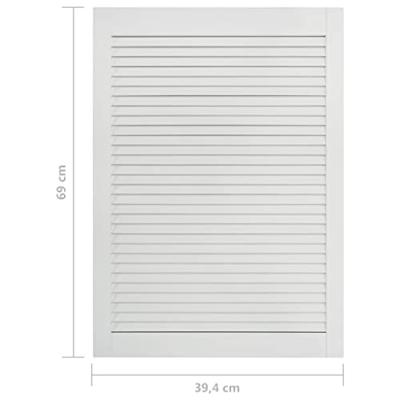 Louvredeur 69x39,4 cm massief grenenhout wit