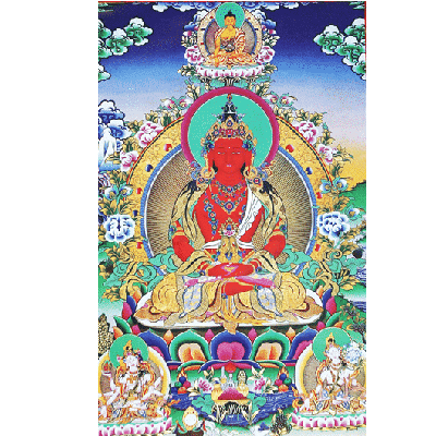 Thangka Reproductie - Amythayus - lang leven Thangka Reproductie - Amythayus - lang leven