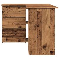 Hoekbureau 145x100x76 cm bewerkt hout oud houtkleurig - thumbnail