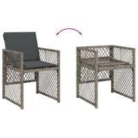 9-delige Tuinset met kussens poly rattan grijs - thumbnail