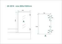 Draaibare Badwand Wiesbaden Profielloos 80x150 cm 6mm NANO Coating - thumbnail