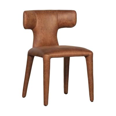 WOOOD Eetkamerstoel 'Permit' Lederlook, kleur Cognac