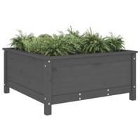 Plantenbak 82,5x82,5x39 cm massief grenenhout grijs - thumbnail