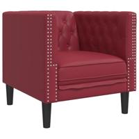 Fauteuil Chesterfield-stijl kunstleer wijnrood - thumbnail