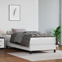 Pocketveringmatras medium 90x200x20 cm kunstleer wit - thumbnail