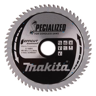 Makita Accessoires Afkort- en cirkelzaagblad Aluminium | Efficut 190x30(20)mm 60T 0g - E-16863 E-16863