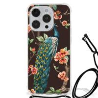 iPhone 14 Pro Max Case Anti-shock Pauw met Bloemen - thumbnail