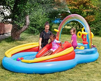 Intex 57453NP Regenboog Zwembad met Glijbaan 297x193x135 cm
