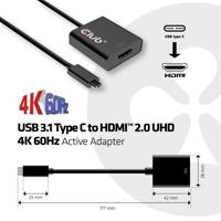 Club 3D USB 3.1 Type C to HDMI 2.0 UHD 4K Active Adapter - Externe - thumbnail