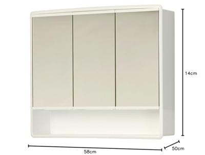 Plieger Spiegelkast Lymo met 3 Deuren 58x49,5x14,5 cm Wit