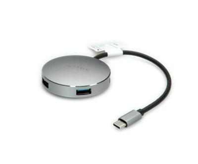 ROLINE USB 3.2 Gen 1 hub, rond, 4-voudig, type C aansluitkabel