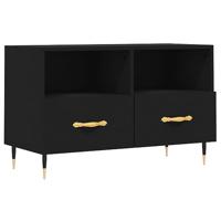 Tv-meubel 80x36x50 cm bewerkt hout zwart - thumbnail