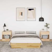 Bedframe zonder matras 120x190 cm massief hout eiken - thumbnail