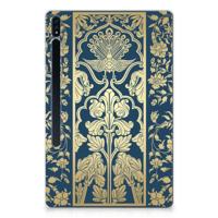 Samsung Galaxy Tab S7 Plus | S8 Plus | Siliconen hoesje | Beige Flowers - thumbnail