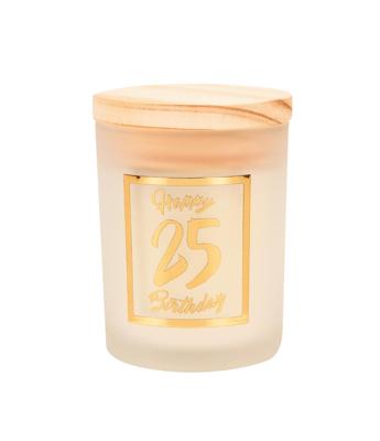 Paperdreams Geurkaars klein goud/wit - 25 jaar