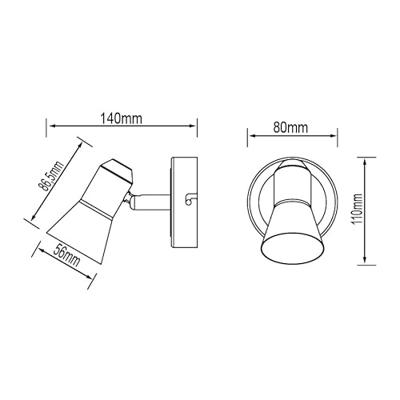 Brilliant Strak wandspotjeSanny - G15410/77