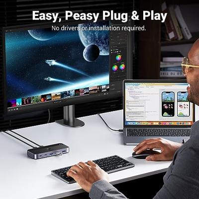 UGREEN USB Switch 2PC met 1xUSB C Poort en 3xUSB A Poorten, 2 in 4 uit USB 3.0 switcher aluminium behuizing met desktopcontroller 2 USB A auf A Kabeln