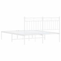 Bedframe met hoofdbord metaal wit 140x200 cm - thumbnail
