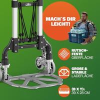 Steekwagen Zilver/Zwart aluminium 80kg voor Trap in hoogte verstelbaar - thumbnail