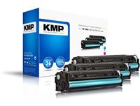 KMP Toner vervangt HP 125A, CB541A, CB542A, CB543A Compatibel Combipack Cyaan, Magenta, Geel 1400 bladzijden H-T113CMY 1216,0030 - thumbnail