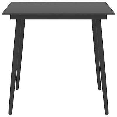 Tuintafel 80x80x74 cm staal en glas zwart