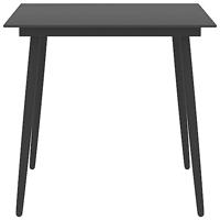 Tuintafel 80x80x74 cm staal en glas zwart - thumbnail