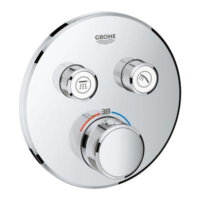 Grohe SmartControl Inbouwthermostaat - 3 knoppen - rond - supersteel 29119dc0 Grohe SmartControl Inbouwthermostaat - 3 knoppen - rond - supersteel 29119dc0