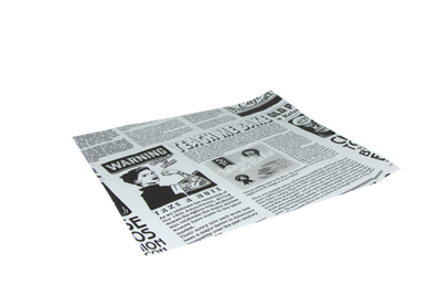 Vetvrij papier 33x30cm hamburgervellen krant wit Vetvrij papier 33x30cm hamburgervellen krant wit