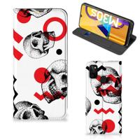 Mobiel BookCase Samsung Galaxy M30s | M21 Skull Red - thumbnail