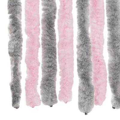 VidaXL Vliegengordijn 118x220 cm chenille zilvergrijs en roze VidaXL Vliegengordijn 118x220 cm chenille zilvergrijs en roze