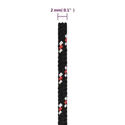 Boot touw 2 mm 250 m polypropyleen zwart