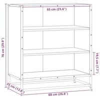 Dressoir 68x35x76 cm bewerkt hout en metaal gerookt eiken - thumbnail