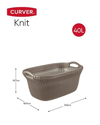 Curver Knit wasmand 40ltr bruin - thumbnail
