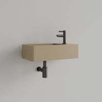 Fontein Gliss Design Freya Solid Marble 40x22x10 cm Met Kraangat Rechts Mat Cappuccino - thumbnail