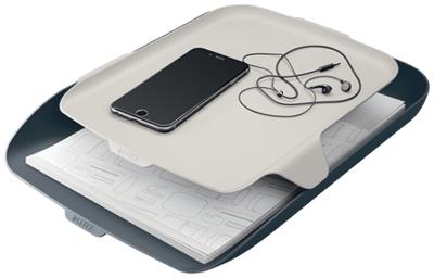 Leitz Cosy brievenbakje met desk organiser, grijs Leitz Cosy brievenbakje met desk organiser, grijs