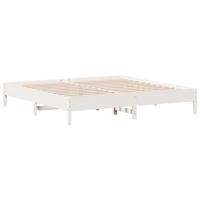 Bedframe massief grenenhout wit 200x200 cm - thumbnail