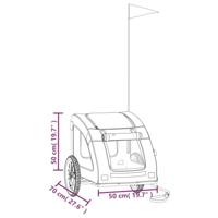 Hondenfietstrailer oxford stof en ijzer blauw - thumbnail