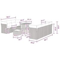 Tuinbankenset 10 pcs Zwart poly rattan - thumbnail