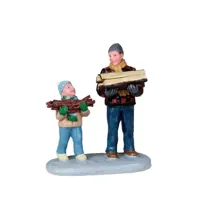 Lemax firewood for the hearth kerstdorp figuur type 2 2010 - thumbnail